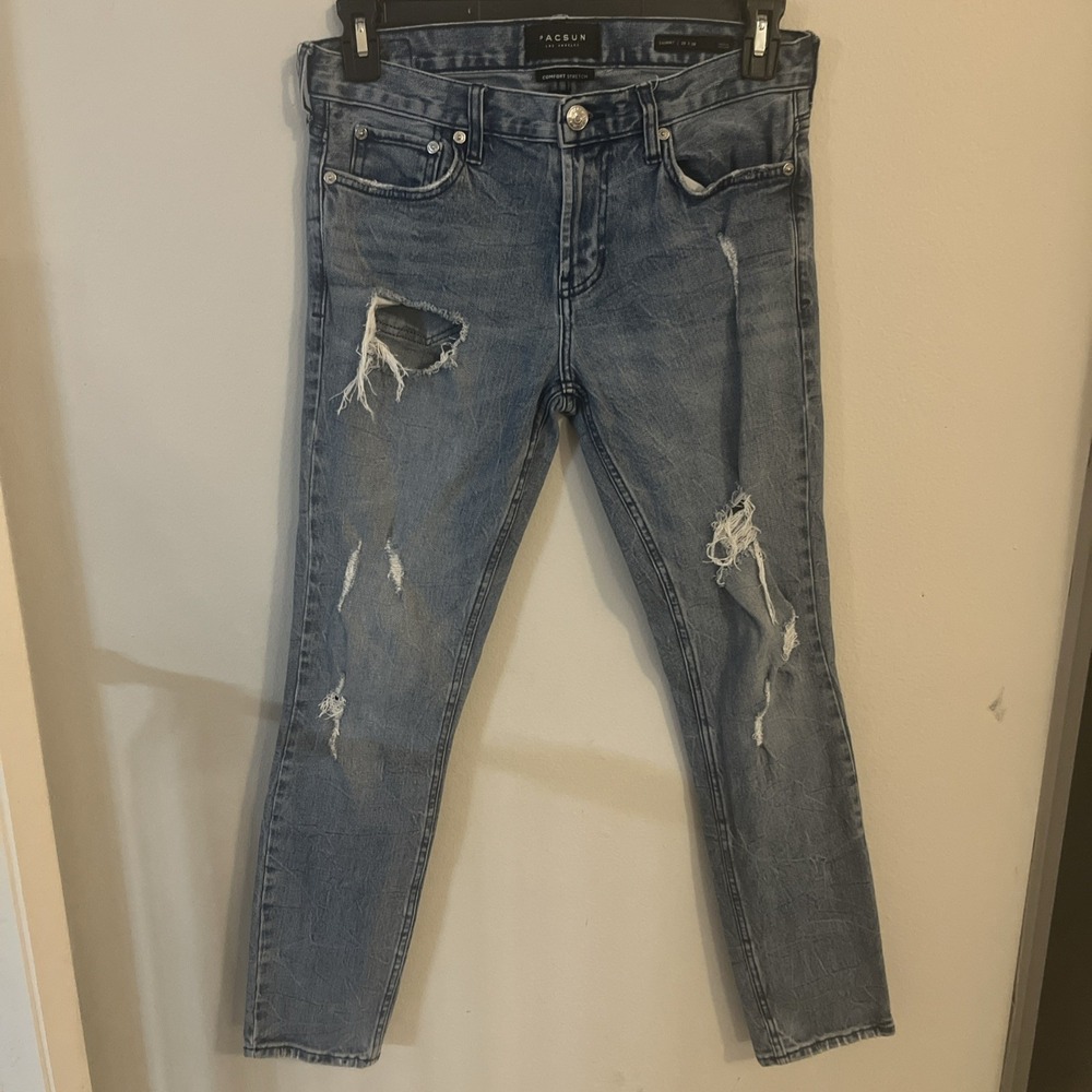 PAC SUN LA Skinny Comfort Fit Distressed Jean's 29 X 30 Women's